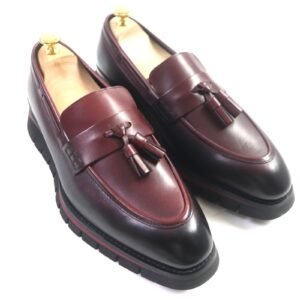 LOUIS VUITTON loafers leather Bordeaux Black Goncourt Line 7 | AlmaBagz