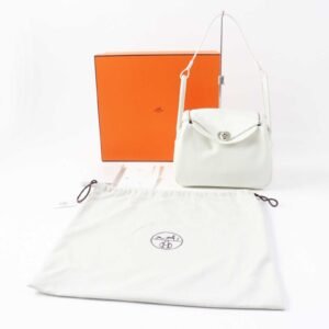 HERMES Shoulder Bag Evercolor white Lindy 26 | AlmaBagz
