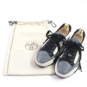 HERMES Low cut sneakers Main: Leather White black gray mens 40 Used | AlmaBagz
