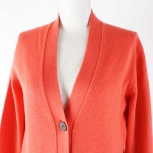 HERMES cardigan cashmere Coral orange 34 | AlmaBagz