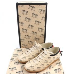 GUCCI Low cut sneakers 519535 leather SOY Beige mens 8 Secondhand | AlmaBagz