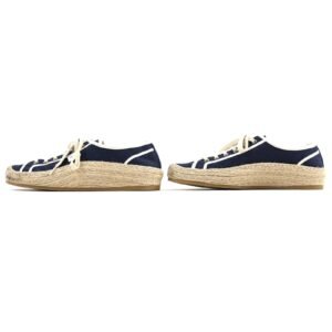 GUCCI Low cut sneakers 574853 canvas Navy beige mens 9 Secondhand | AlmaBagz