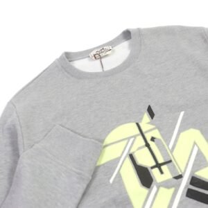 HERMES sweat cotton gray Chevaux en symmetry L | AlmaBagz