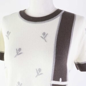 HERMES Short sleeve knit 4E2624D5 wool Green Titanium ETRIERS 38 | AlmaBagz