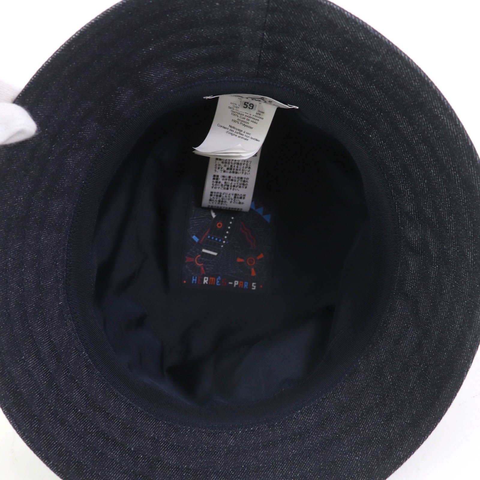 HERMES hat cotton Indigo | AlmaBagz - Image 5