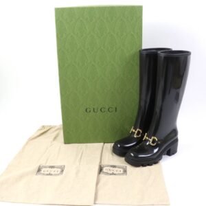 GUCCI Knee-high boots 659707 rubber black Women 35 Secondhand | AlmaBagz