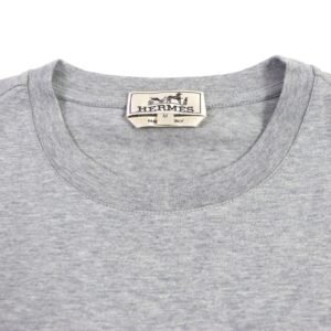 HERMES Short sleeve T-shirt cotton gray Chevaux en Symmetry M | AlmaBagz