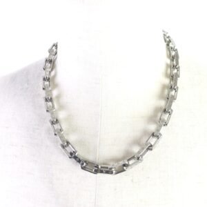 LOUIS VUITTON Necklace M00307 metal Silver Collier Chain Monogram Necklace | AlmaBagz
