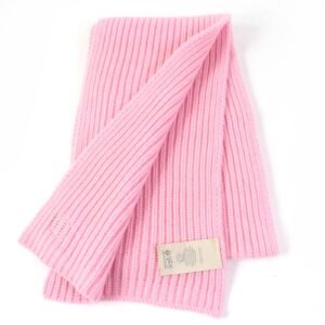 GUCCI Scarf 773426 Body: 85% wool, Body: 15% cashmere, Part: leather pink scarf Patched knit Women Used | AlmaBagz