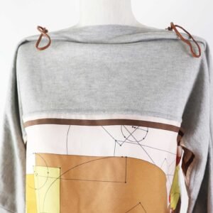 HERMES Cut silk Gray multi ECHEC AU ROI Checkmate 34 | AlmaBagz