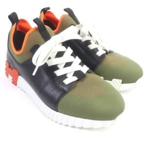 HERMES Low cut sneakers Part: Leather Khaki type Depart mens 41.5 Used | AlmaBagz