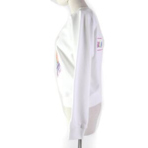HERMES sweat 3E4626DA cotton White multicolor Chevroscope 34 | AlmaBagz