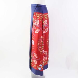 GUCCI Wrap skirt 676553 silk Navy red 36 | AlmaBagz