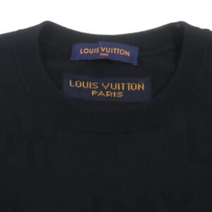 LOUIS VUITTON Short sleeve knit Main: 99% cotton, Main: 1% silk black mens L Used | AlmaBagz