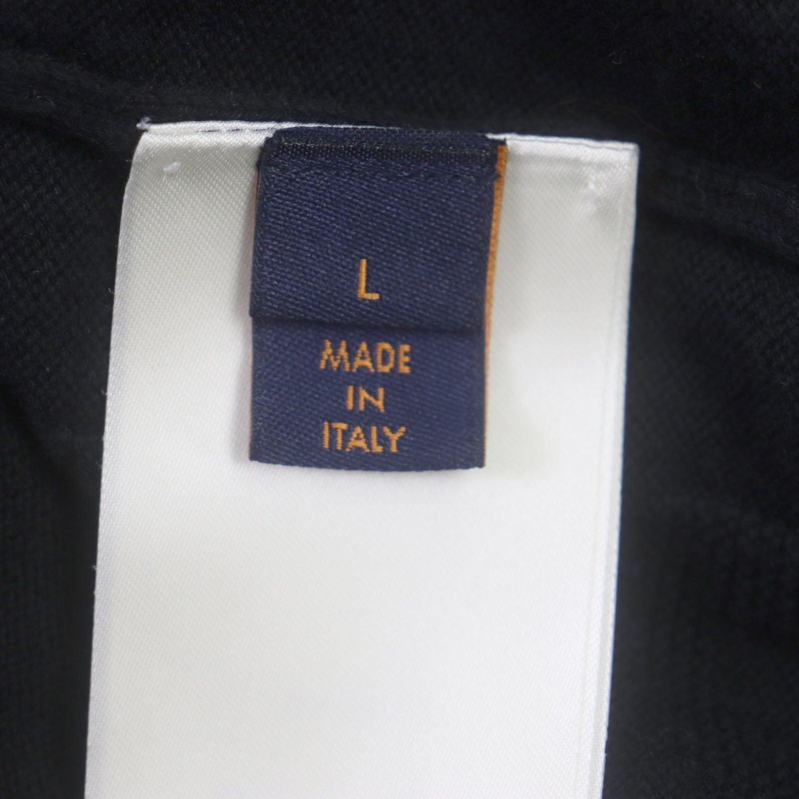 LOUIS VUITTON Short sleeve knit Main: 99% cotton, Main: 1% silk black mens L Used | AlmaBagz - Image 5