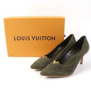 LOUIS VUITTON pumps Main: Suede leather khaki Heartbreaker Line Women 37 Used | AlmaBagz