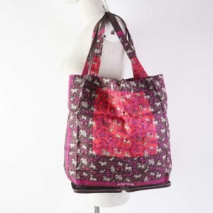 HERMES Tote Bag Buffle Skipper Silk Chocolat Silky pop Chasse En Inde Indian Hunting | AlmaBagz