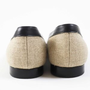 HERMES pumps canvas Beige black 35 | AlmaBagz