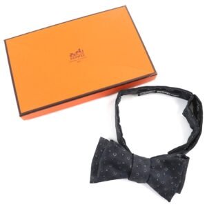 HERMES tie silk black NOEUD PAPILLON TWII | AlmaBagz