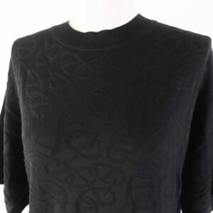 HERMES Short sleeve knit 4E2649DC silk black Naoussa Chene 34 | AlmaBagz