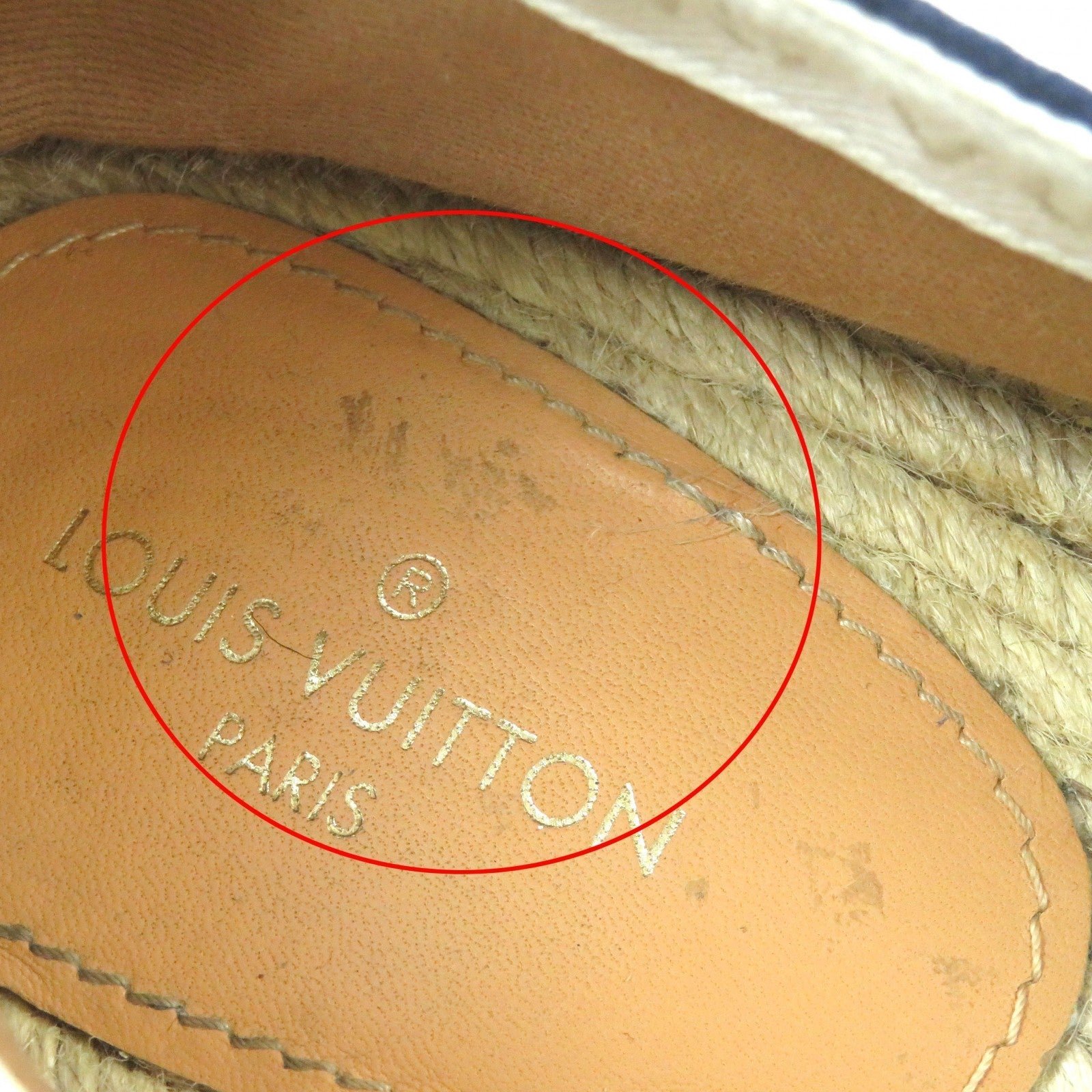 LOUIS VUITTON Slip-on Canvas, Rubber Blue white Border LV logo embroidery Espadrille 8 | AlmaBagz - Image 11