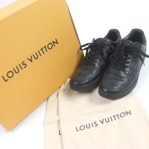 LOUIS VUITTON Low cut sneakers Main: Leather, Main: PVC black Rivoli Line mens 6 Used | AlmaBagz