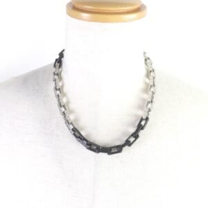 LOUIS VUITTON Necklace M00677 metal Silver black | AlmaBagz