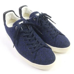 LOUIS VUITTON Low cut sneakers Part: Leather Navy mens 8 Used | AlmaBagz