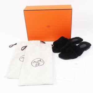 HERMES Sandals Mouton black Oran 35 | AlmaBagz