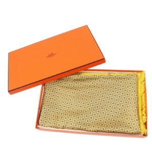 HERMES Scarf Main: 100% silk, Lining: 100% angora Yellow type Women Used | AlmaBagz
