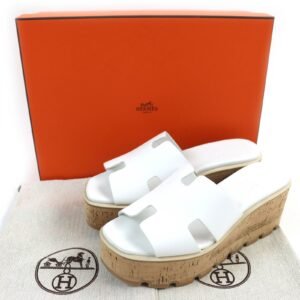 HERMES Sandals 221026Z leather White, Blanc Eze 36 | AlmaBagz
