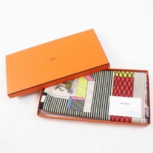 HERMES scarf 243761S cashmere Multi Caléjean 140 Grand Theatre Nouveau | AlmaBagz