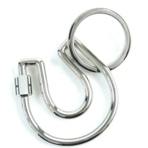 HERMES key ring H077329FJ03 Stainless Steel Silver Horseshoe Fair a Cheval Keyring | AlmaBagz