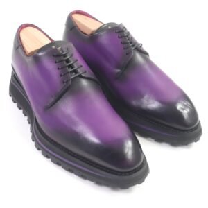 LOUIS VUITTON Dress shoes leather purple Goncourt Line 5 1/2 | AlmaBagz