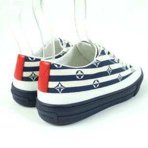 LOUIS VUITTON Low cut sneakers 1A7U56 Patent monogram canvas Navy Stellar Line 35 1/2 | AlmaBagz