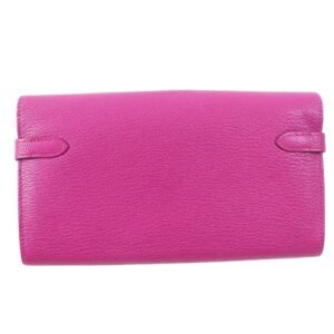 HERMES Long Wallet Purse Shave Rose purple Kelly wallet | AlmaBagz