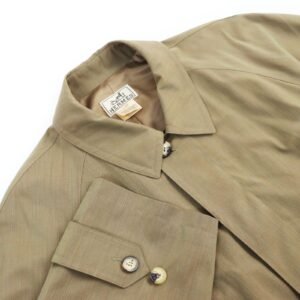 HERMES Stainless collar coat Outer: 100% wool, Lining: 100% acetate Brown type iridescent mens 52 Used | AlmaBagz