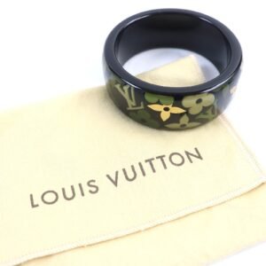 LOUIS VUITTON Bangle M65638 plastic Black Green type Yellow type Gold Brass Referrerandole | AlmaBagz