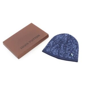 LOUIS VUITTON Knit cap M75573 Main: 100% wool blue mens Used | AlmaBagz