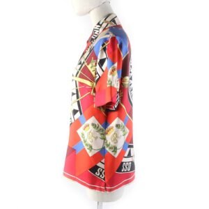 HERMES Short sleeve shirt Main: 100% silk Multi Women 38 Used | AlmaBagz