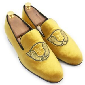 LOUIS VUITTON loafers Velor yellow Auteuil line Embroidered slip-ons 7 | AlmaBagz