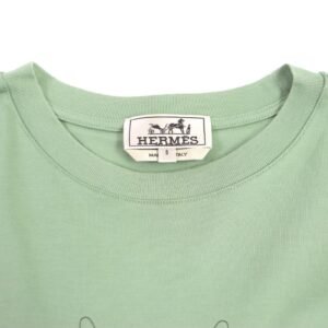 HERMES Short sleeve T-shirt H367970HA cotton green quarter bash S | AlmaBagz