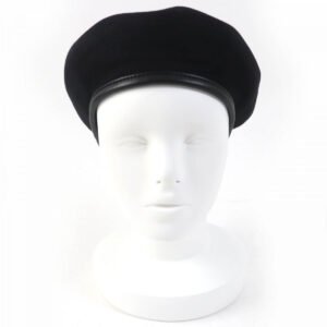 HERMES beret cashmere black 58 | AlmaBagz