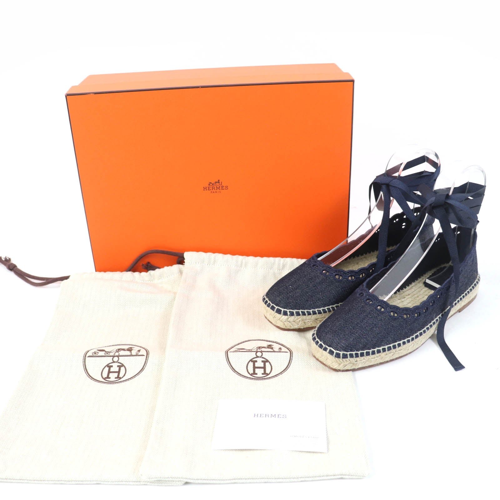 HERMES Slip-on 231140Z denim Indigo 37 | AlmaBagz