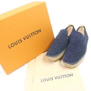 LOUIS VUITTON loafers Suede leather Navy Vidar line 8 1/2 | AlmaBagz
