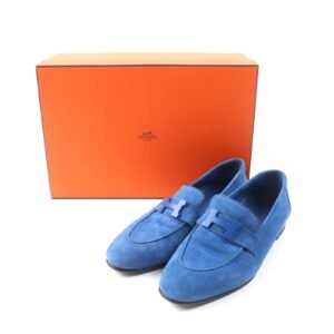 HERMES loafers 221065Z Suede leather blue Constance 36.5 | AlmaBagz