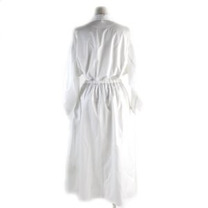 HERMES one piece 4E0546DV cotton white shirt dress 42 | AlmaBagz