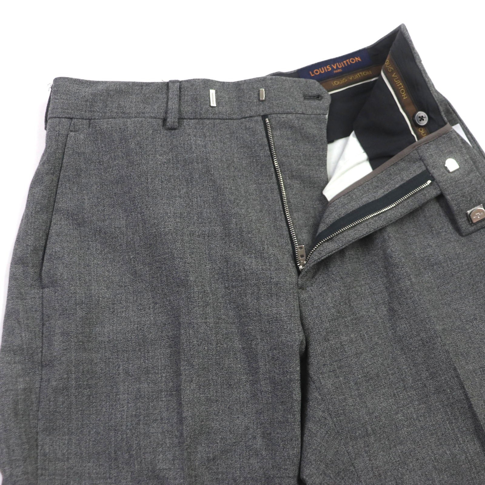 LOUIS VUITTON setup Outer: 100% wool, Lining: 33% cotton, Lining: 30% cupra, Lining: 21% rayon, Lining: 16% polyester gray PONT NEUF FIT mens 48 Used | AlmaBagz - Image 5