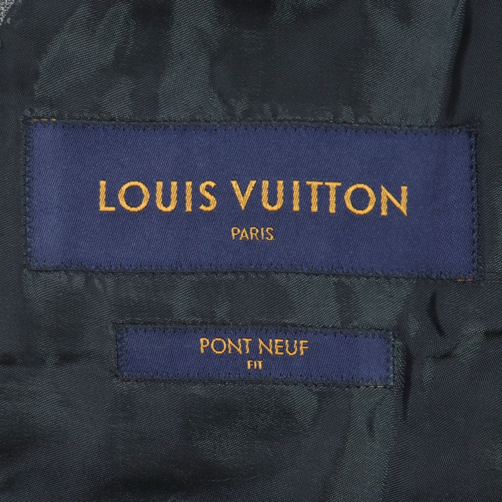 LOUIS VUITTON setup Outer: 100% wool, Lining: 33% cotton, Lining: 30% cupra, Lining: 21% rayon, Lining: 16% polyester gray PONT NEUF FIT mens 48 Used | AlmaBagz - Image 8