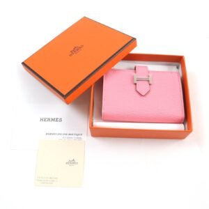 HERMES name card holder Shave Rose azare Bearn Mini | AlmaBagz